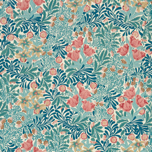 Bower Wallpaper - Indigo/Barbed Berry - 217203 - Morris & Co - Premier Wallcovering