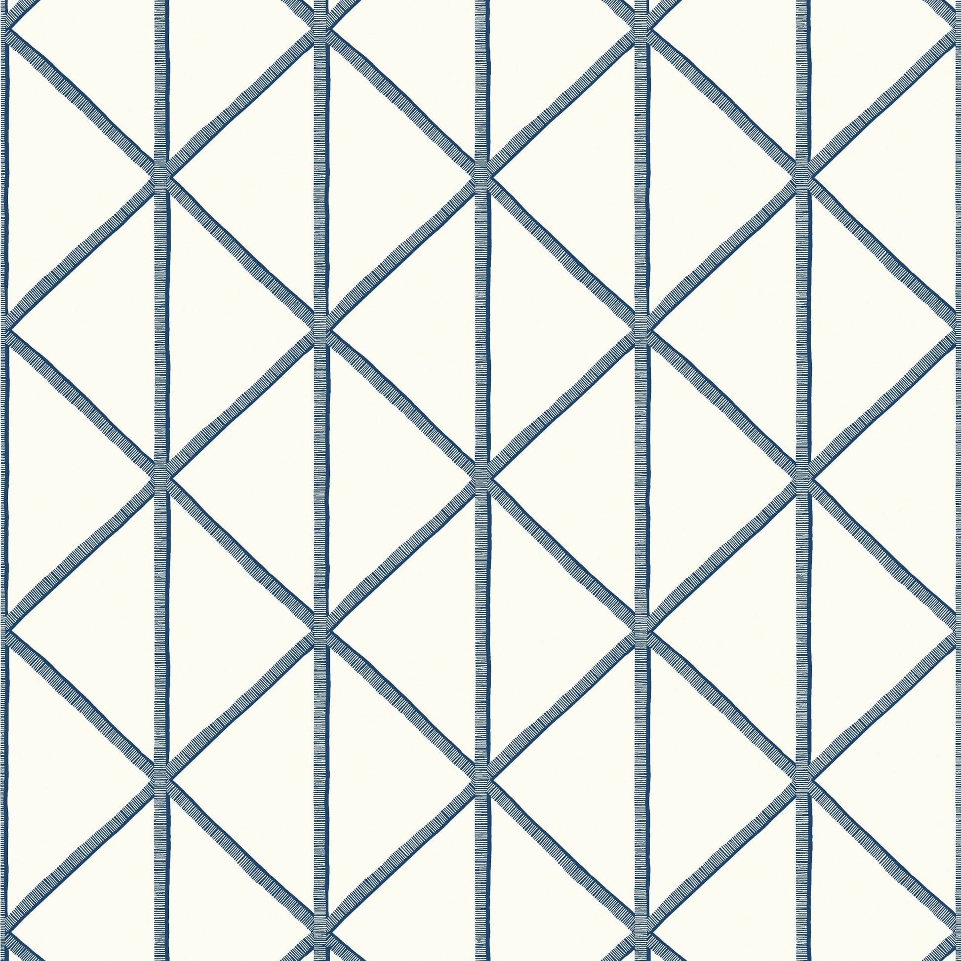 Box Kite Wallpaper - Navy - Thibaut - T10139 - Premier Wallcovering