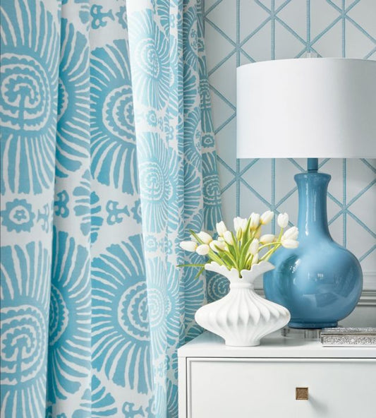 Box Kite Wallpaper - Turquoise - Thibaut - T10132 - Premier Wallcovering