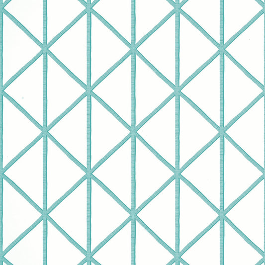 Box Kite Wallpaper - Turquoise - Thibaut - T10132 - Premier Wallcovering