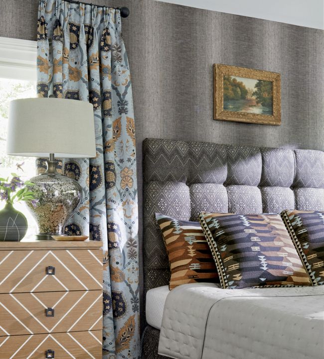 Bozeman Stripe Wallpaper - Black - Thibaut - T13258 - Premier Wallcovering