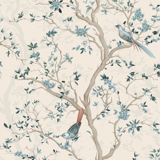 Branches and Birdsong Wallpaper - Vintage Cream - LAN100403 - Lucie Annabel - Premier Wallcovering