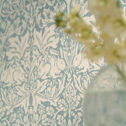 Brer Rabbit Wallpaper - Slate/Vellum - DMORBR103 - Morris & Co - Premier Wallcovering