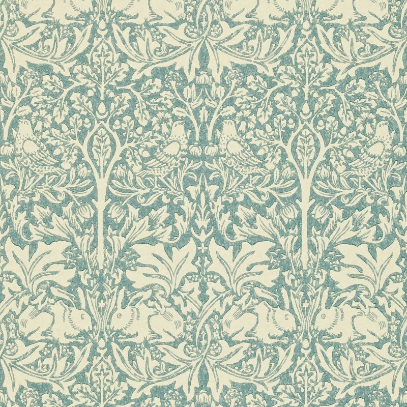 Brer Rabbit Wallpaper - Slate/Vellum - Morris & Co - 210413 - Premier Wallcovering