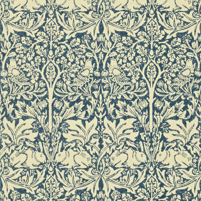 Brer Rabbit Wallpaper - Indigo/Vellum - Morris & Co - 210411 - Premier Wallcovering