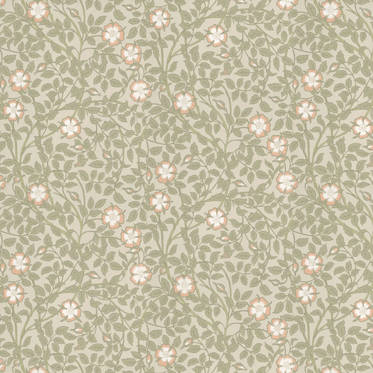 Briar Rose Wallpaper - Green Mist - Little Greene - 0263BRGMIST - Premier Wallcovering