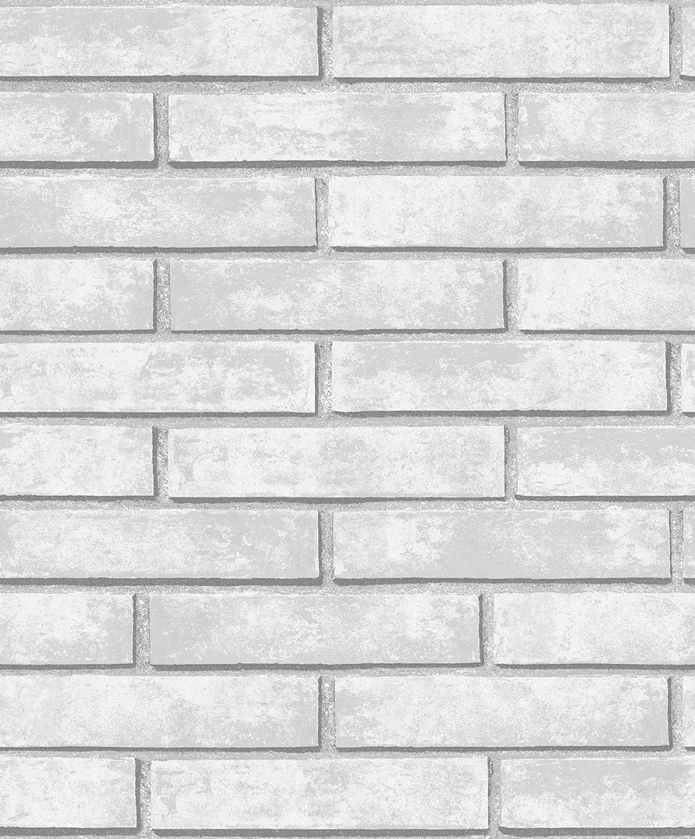 Brick Wallpaper - Grey - NextWall - NW40608 - Premier Wallcovering