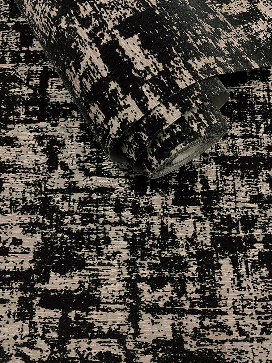 Brindle Flock Wallpaper - Black - Holden Décor - 99406 - Premier Wallcovering