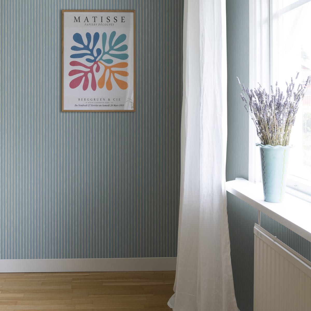 Brita Wallpaper - Sky Blue - Sandberg - S10143 - Premier Wallcovering