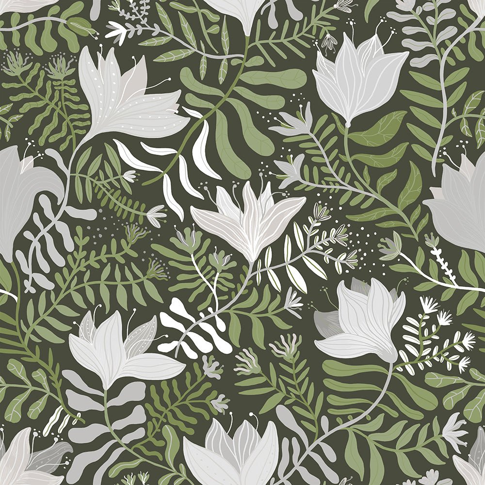 Brita Wallpaper - Green - Midbec - 55008 - Premier Wallcovering