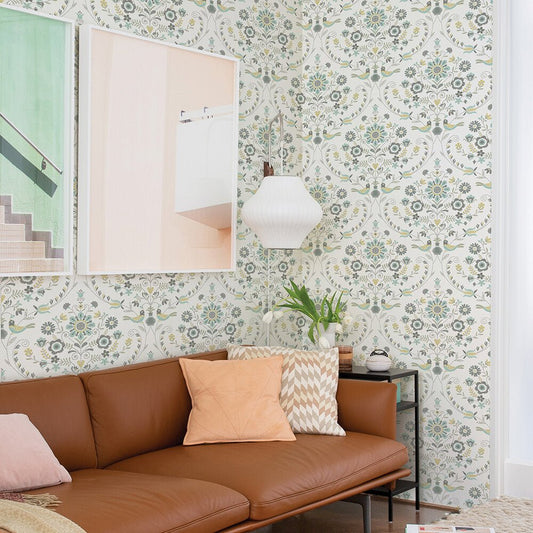 Britt Wallpaper - Ochre/Turquiose - A Street Prints - FD26510 - Premier Wallcovering