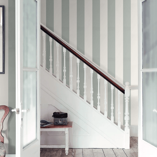Broad Stripe Wallpaper - Celestial Blue - Little Greene - 0231BSCELES - Premier Wallcovering