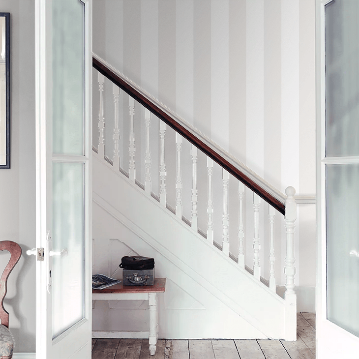 Broad Stripe Wallpaper - Icing - Little Greene - 0286BSICING - Premier Wallcovering