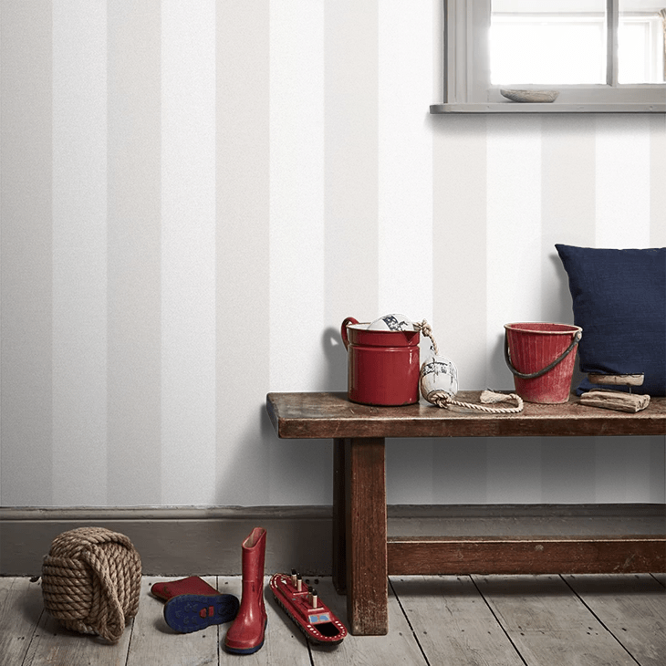 Broad Stripe Wallpaper - Icing - Little Greene - 0286BSICING - Premier Wallcovering