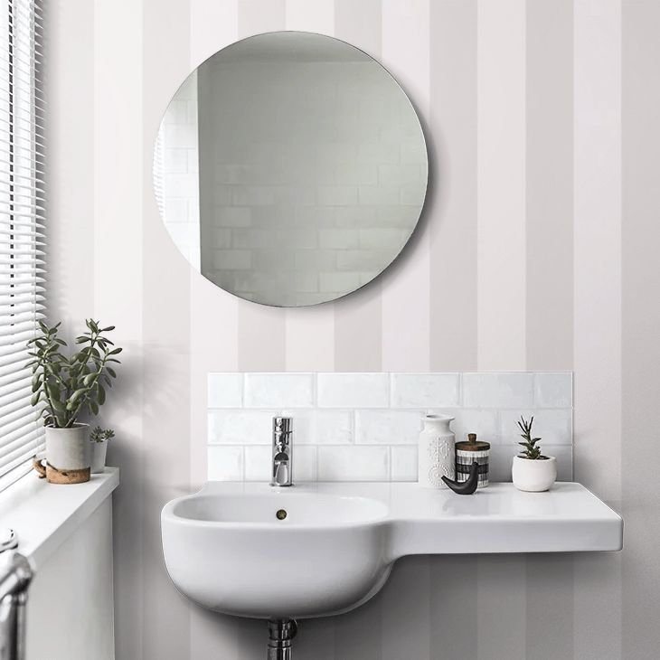 Broad Stripe Wallpaper - Lilac Grey - Little Greene - 0286BSLILAC - Premier Wallcovering