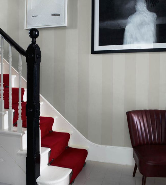 Broad Stripe Wallpaper - Calke Green - 1329 - Farrow & Ball - Premier Wallcovering