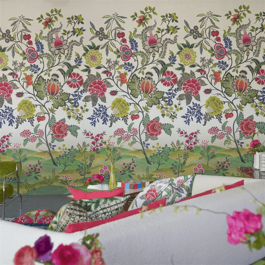 Brocart Decoratif Wallpaper - Fuchsia - PDG1169/01 - Designers Guild - Premier Wallcovering