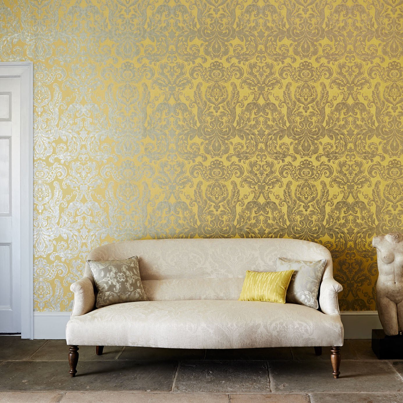 Brocatello Wallpaper - Burnish - ZCON312006 - Zoffany - Premier Wallcovering