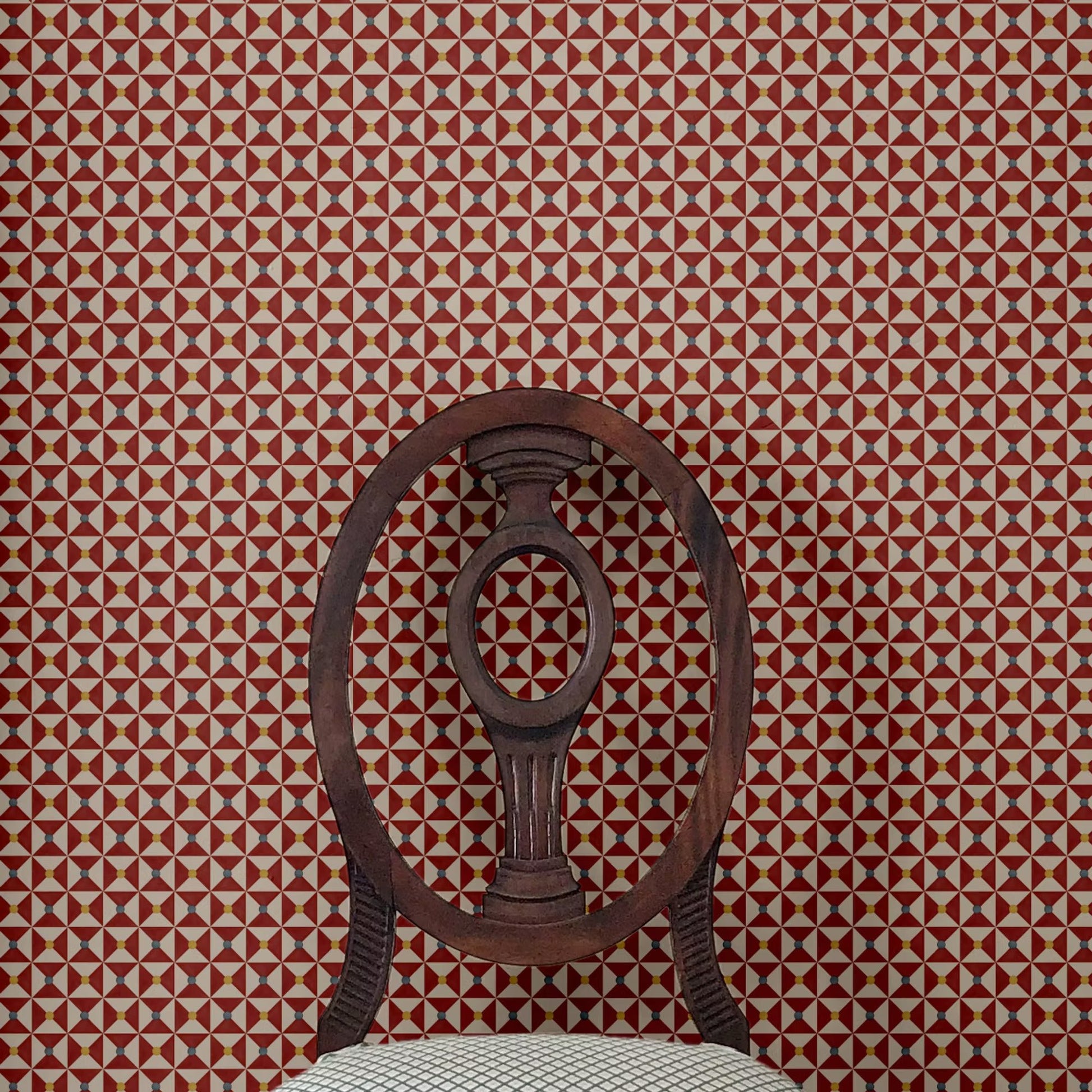 Broken Dishes Wallpaper - Traditional Red - Ottoline - W-BRODI-4 - Premier Wallcovering