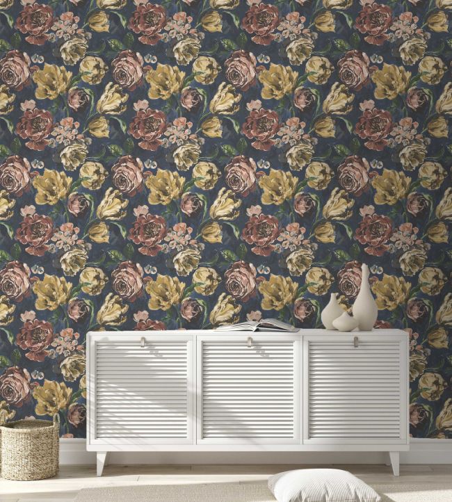 Bronte Wallpaper - Finch Blue - Arley House - BRONTE20 - Premier Wallcovering