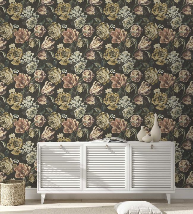 Bronte Wallpaper - Raven Black - Arley House - BRONTE10 - Premier Wallcovering
