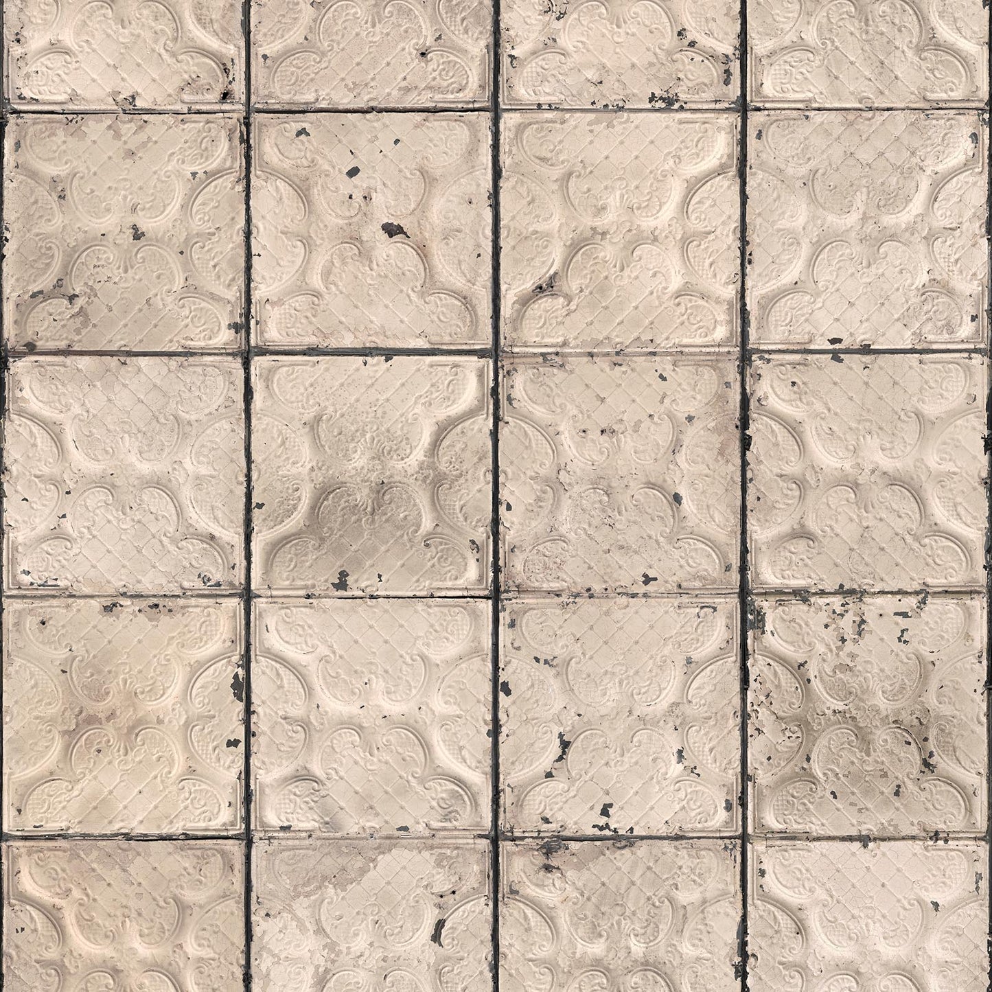 Brooklyn Tins Wallpaper - Beige - NLXL - TIN - 03 - Premier Wallcovering