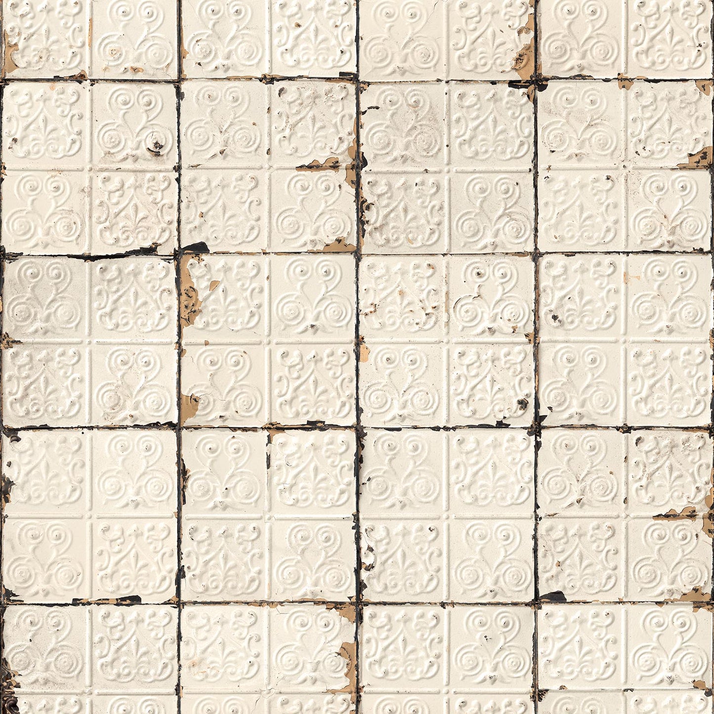 Brooklyn Tins Wallpaper - Off White - NLXL - TIN - 02 - Premier Wallcovering