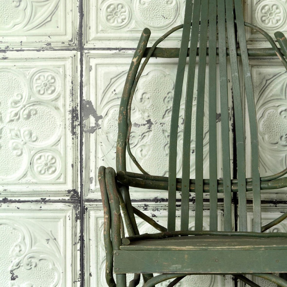 Brooklyn Tins Wallpaper - Green - NLXL - TIN - 05 - Premier Wallcovering