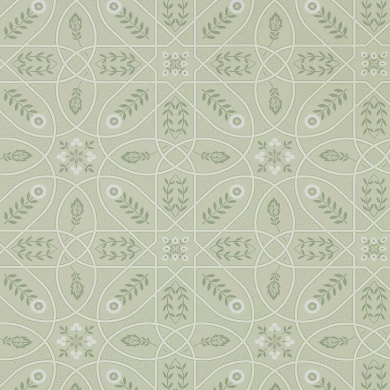 Brophy Trellis Wallpaper - Sage Linen - 216702 - Morris & Co - Premier Wallcovering