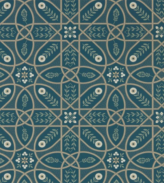 Brophy Trellis Wallpaper - Deep Teal - 216699 - Morris & Co - Premier Wallcovering