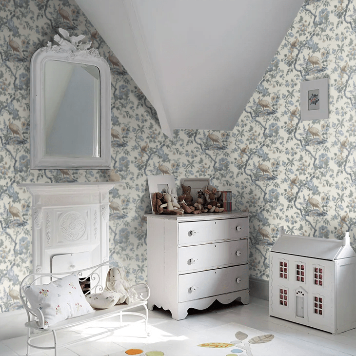 Broughton Rose Wallpaper - Blue - GP & J Baker - BW45096/1 - Premier Wallcovering