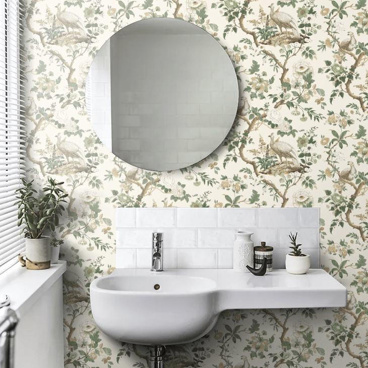 Broughton Rose Wallpaper - Green - GP & J Baker - BW45096/3 - Premier Wallcovering