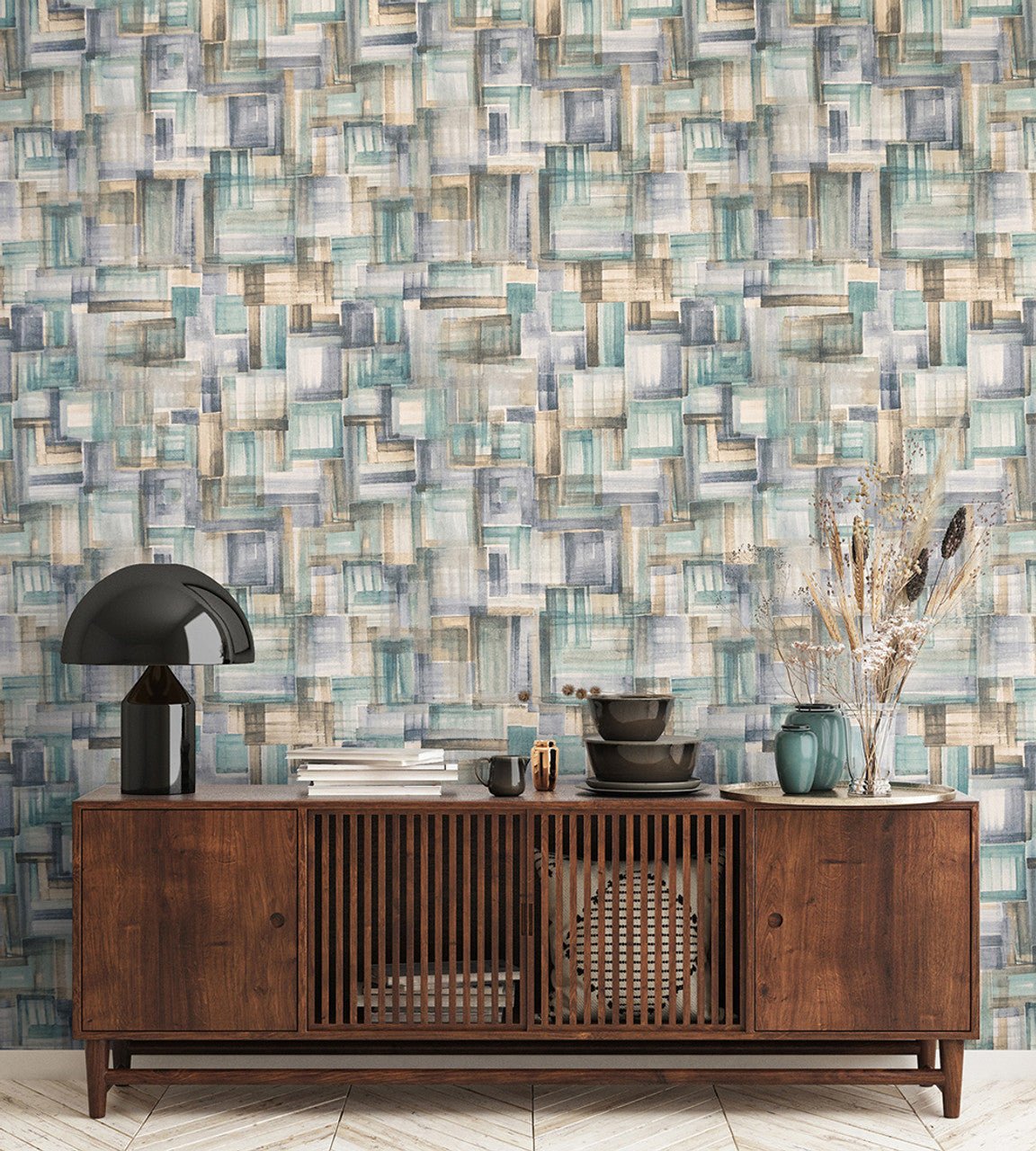 Brush Crafted Wallpaper - Aqua - Hohenberger - 26799 - Premier Wallcovering