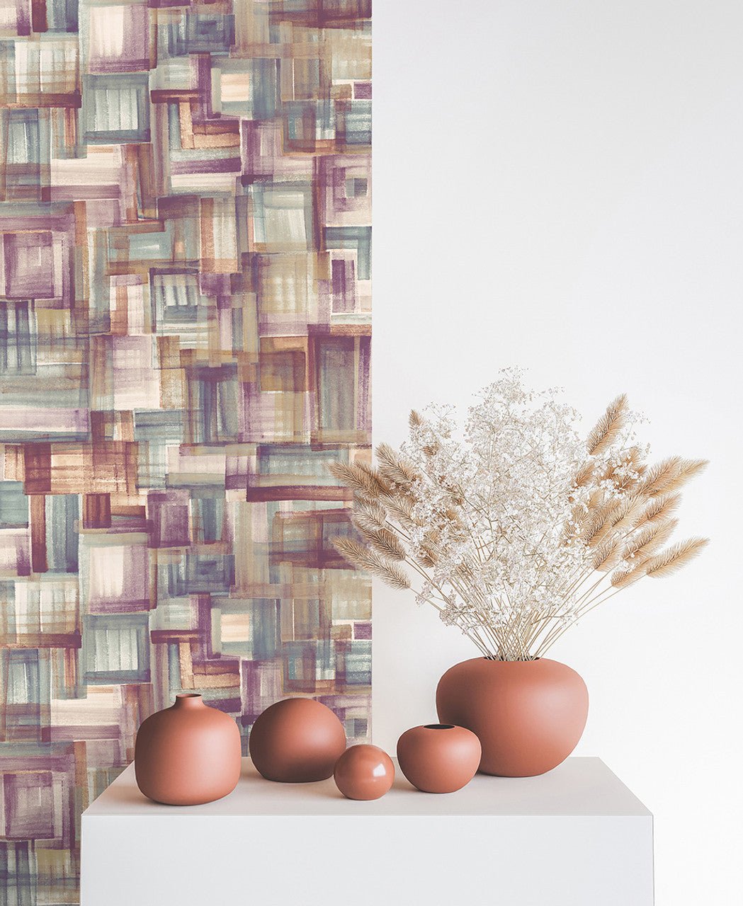 Brush Crafted Wallpaper - Mauve - Hohenberger - 26802 - Premier Wallcovering