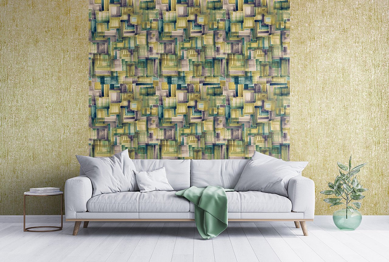 Brush Crafted Wallpaper - Green/ Gold - Hohenberger - 26800 - Premier Wallcovering