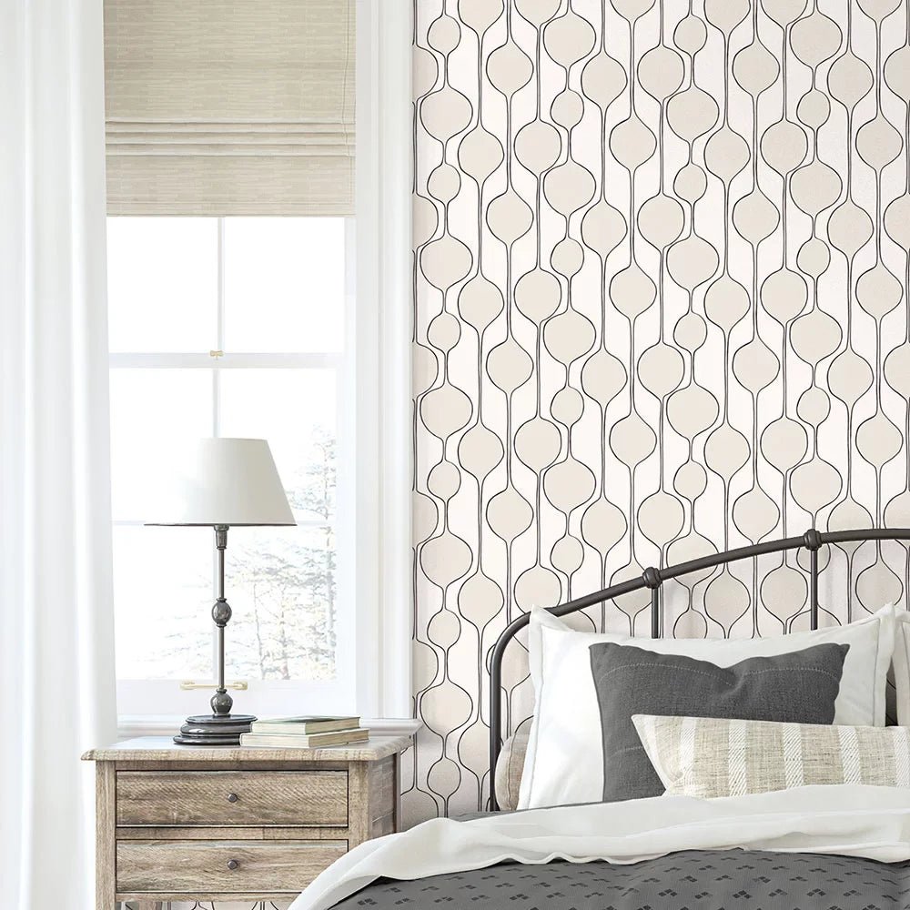 Bubble Stripe Wallpaper - Marshmallow - NextWall - NW54600 - Premier Wallcovering