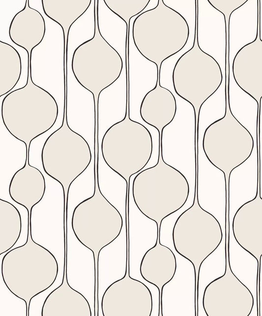 Bubble Stripe Wallpaper - Marshmallow - NextWall - NW54600 - Premier Wallcovering