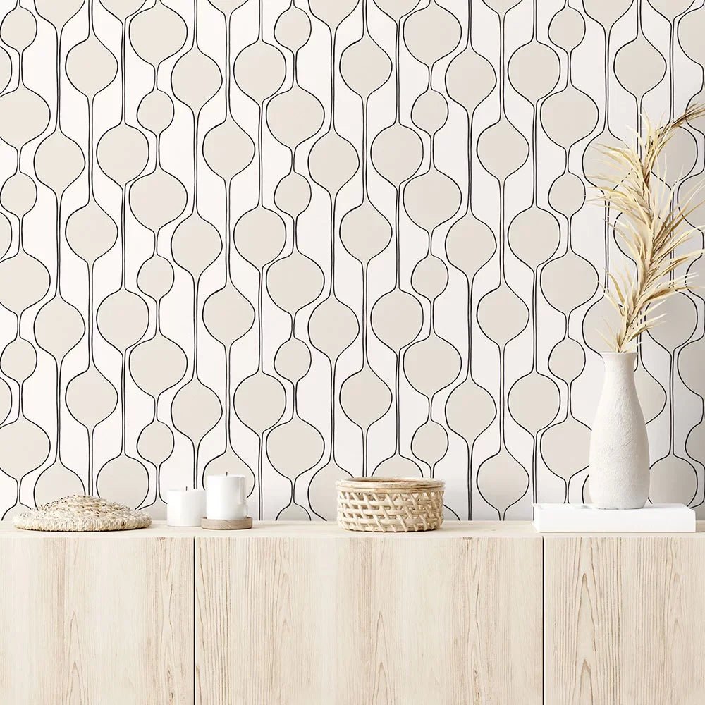 Bubble Stripe Wallpaper - Marshmallow - NextWall - NW54600 - Premier Wallcovering