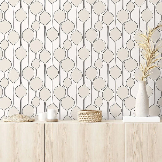 Bubble Stripe Wallpaper - Marshmallow - NextWall - NW54600 - Premier Wallcovering