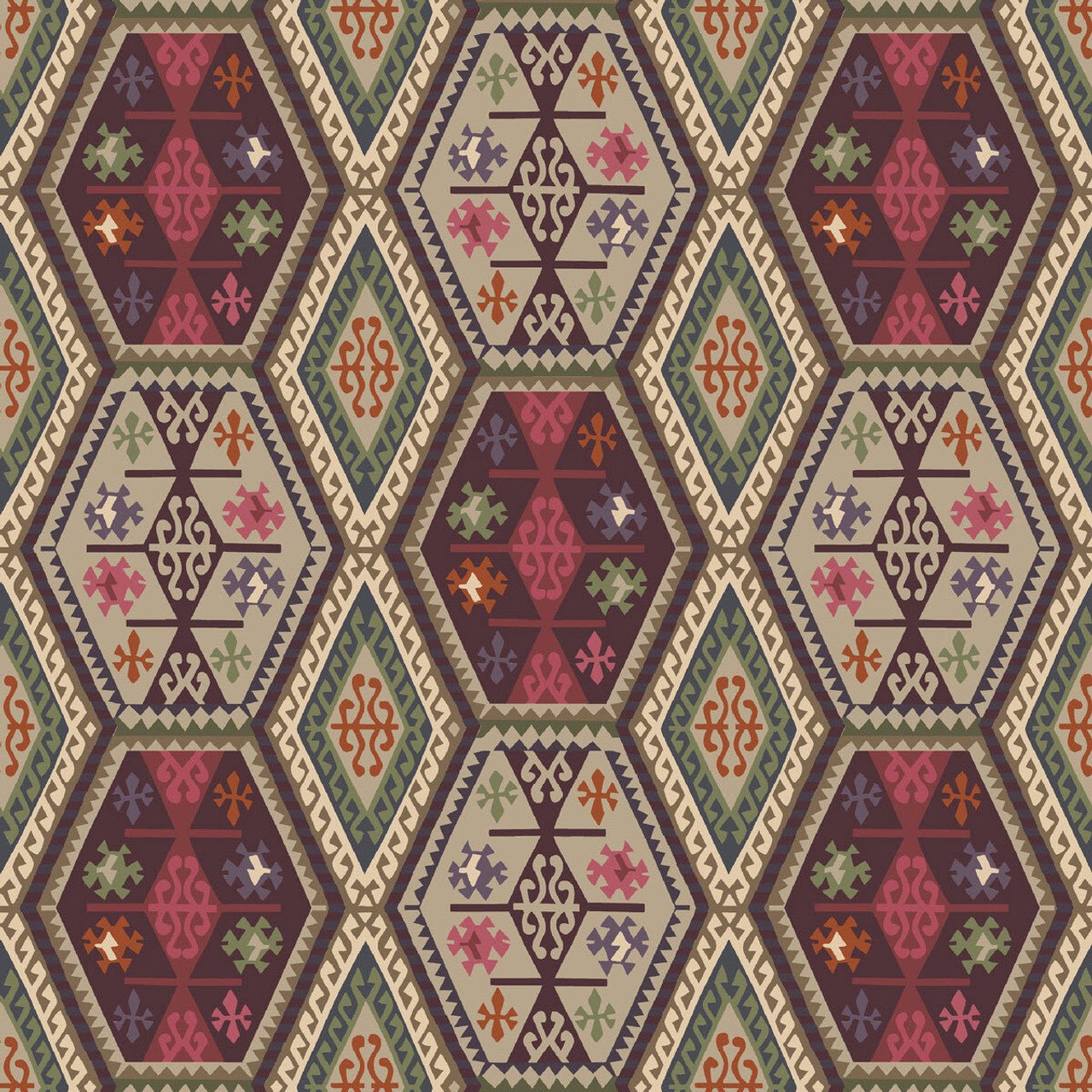 Buckland Wallpaper - Red / Plum - Mulberry Home - FG098/V54 - Premier Wallcovering