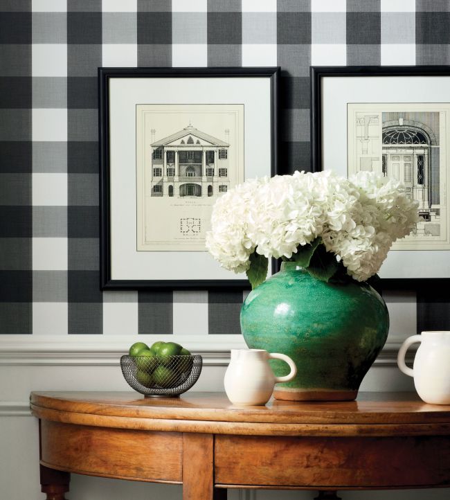 Buffalo Check Wallpaper - Spa Blue - Thibaut - T44080 - Premier Wallcovering