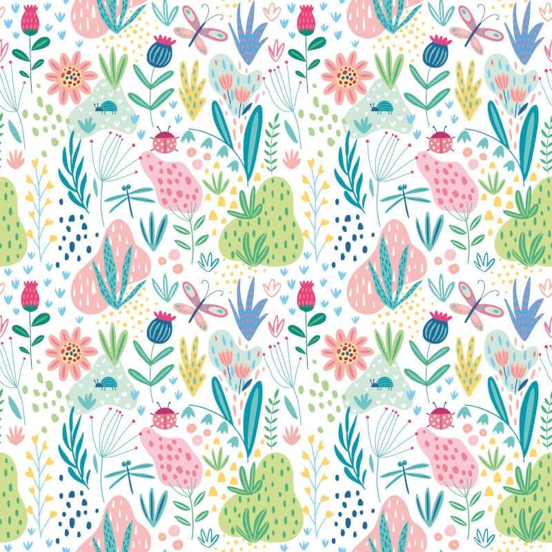 Bug Garden Wallpaper - Sky - Hoopla Walls - HWA1290W - Premier Wallcovering