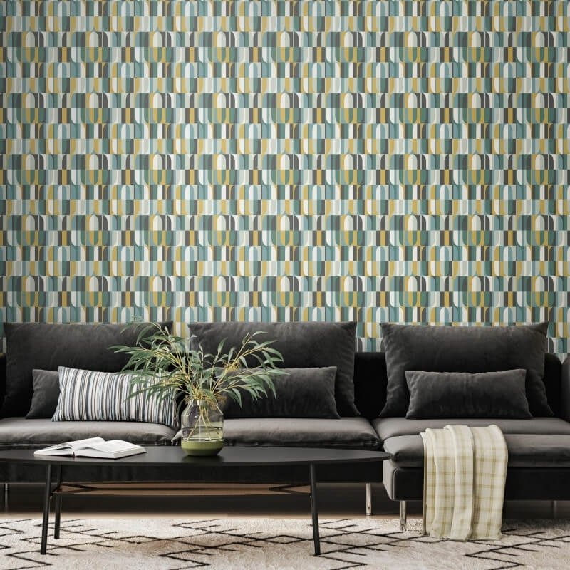 Building BlocksWallpaper - Petrol - Hoopla Walls - HWA1168W - Premier Wallcovering