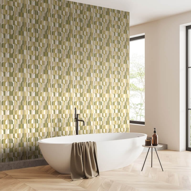 Building BlocksWallpaper - Olive - Hoopla Walls - HWA1165W - Premier Wallcovering