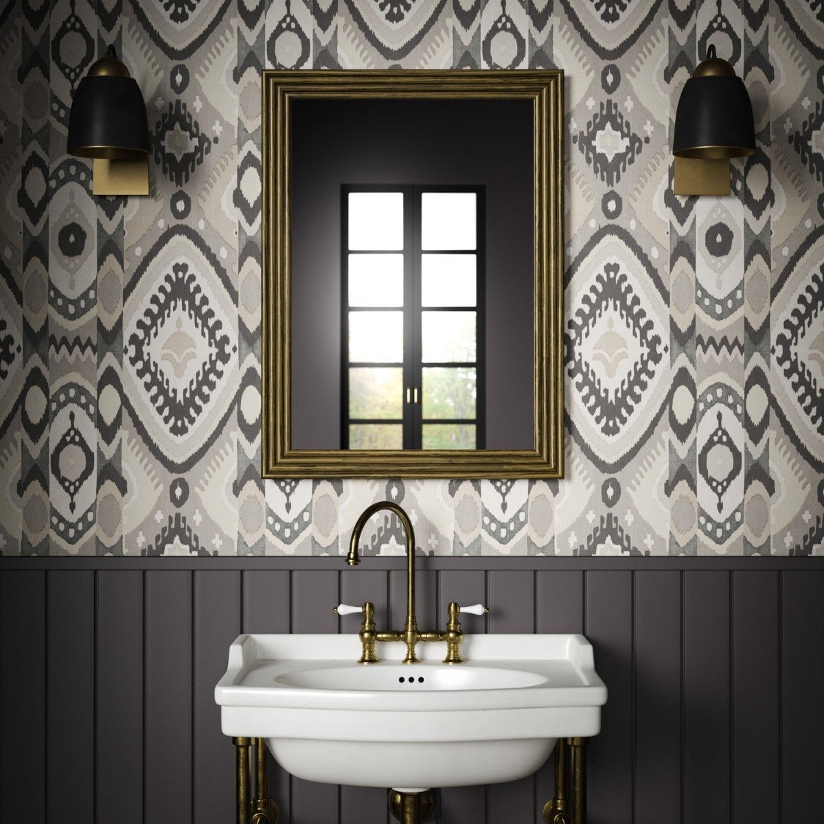 Bukhara Wallpaper - Charcoal - Warner House - Premier Wallcovering