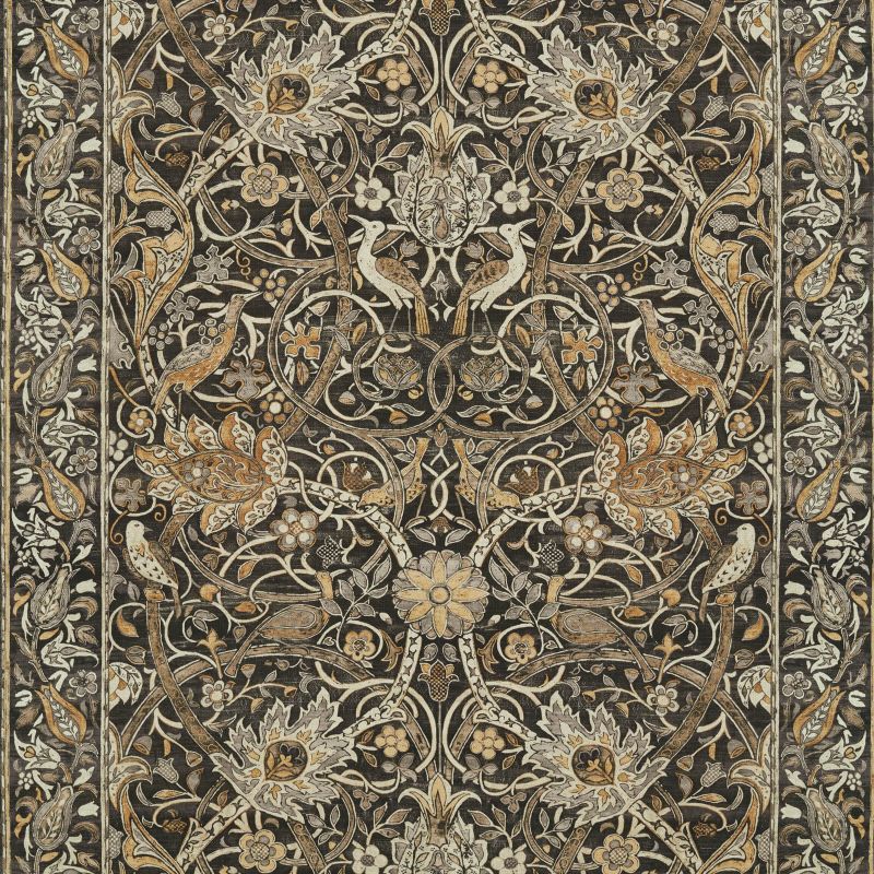 Bullerswood Fabric - Charcoal/Mustard - Morris & Co - 226393 - Premier Wallcovering