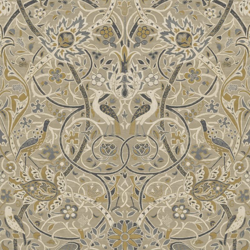 Bullerswood Wallpaper - Stone/Mustard - 216447 - Morris & Co - Premier Wallcovering