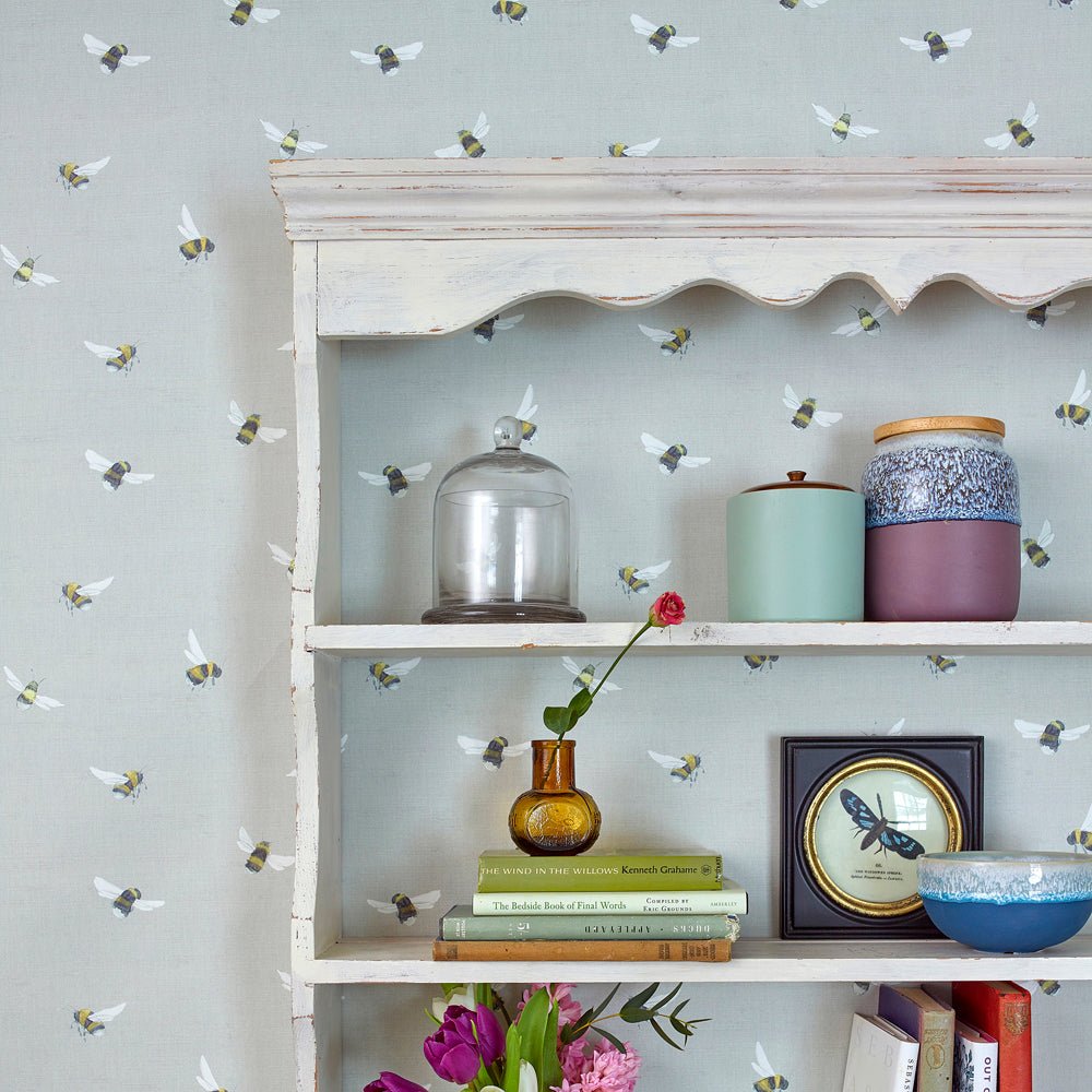 Bumble Bee Wallpaper - Stone - Voyage Maison - BUMBLEB/WPO/STO - Premier Wallcovering