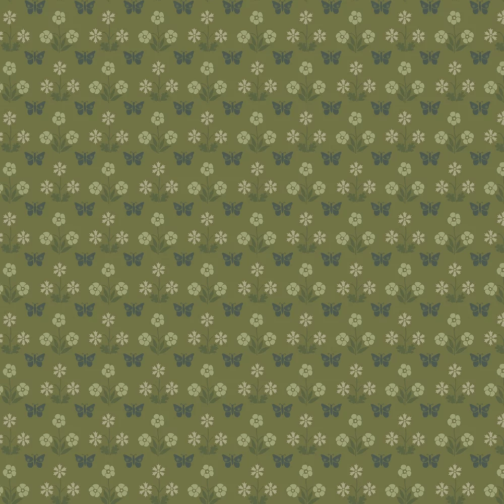 Burges Butterfly Wallpaper - Garden - Little Greene - 0267BUGARDE - Premier Wallcovering