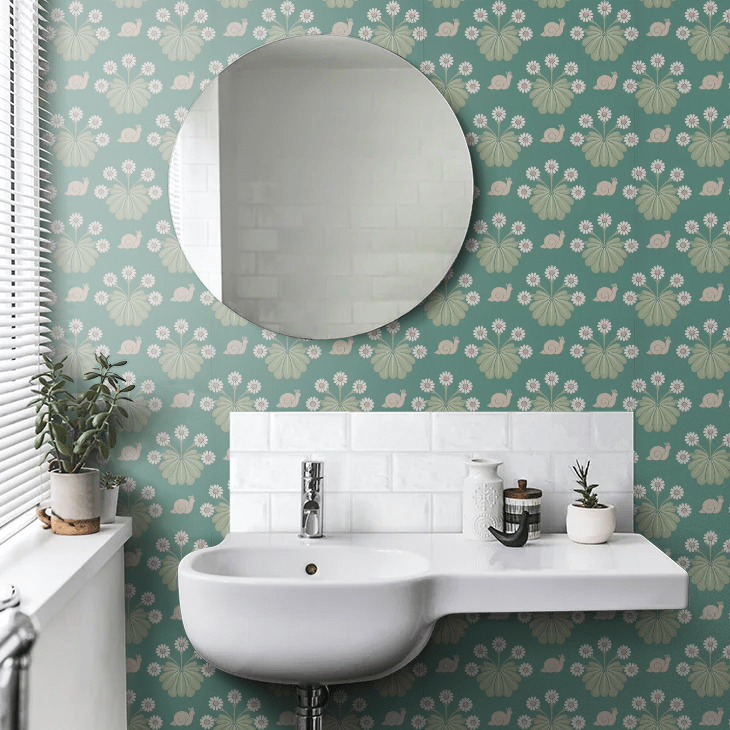Burges Snail Wallpaper - Ocean - Little Greene - 0260BUOCEAN - Premier Wallcovering